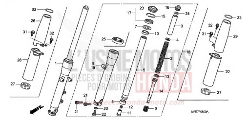 FRONT FORK VT750C2BA de 2010